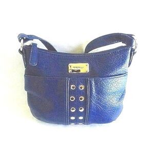 Womens NWOT NINE WEST Cobalt Blue Faux Leather Small Bucket/HOBO Purse
